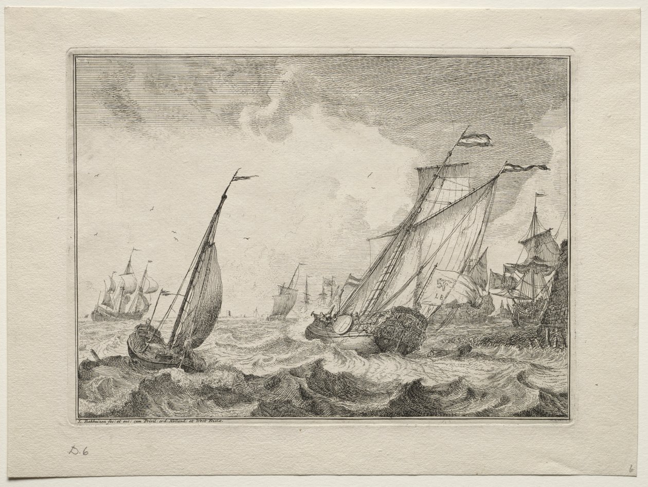 Skip i kuling, 1701. av Ludolf Backhuysen