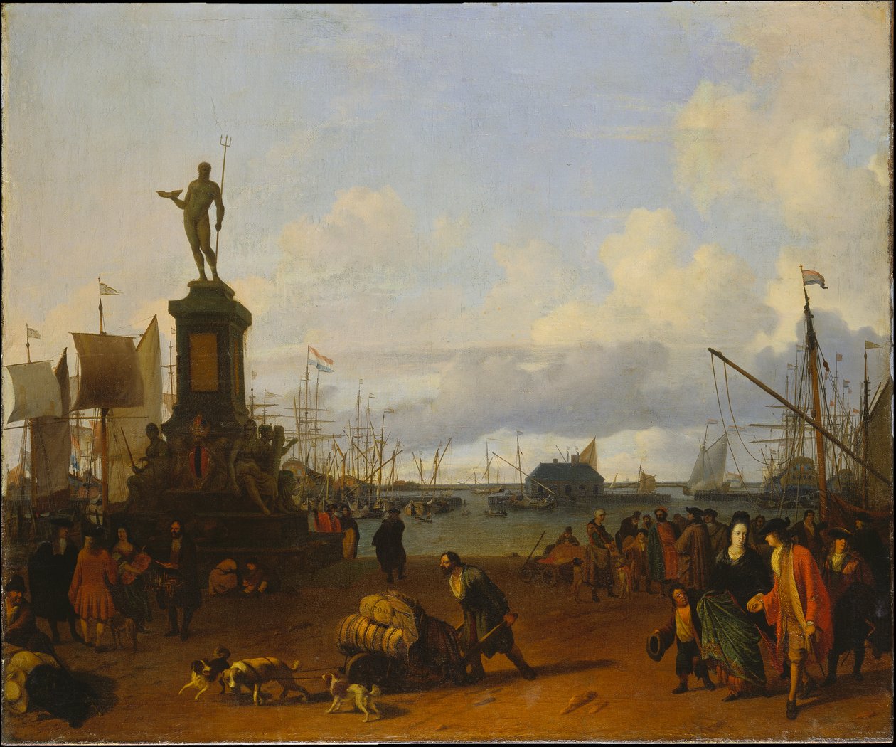 Utsikt over Amsterdams havn ved IJ-elven av Ludolf Backhuysen