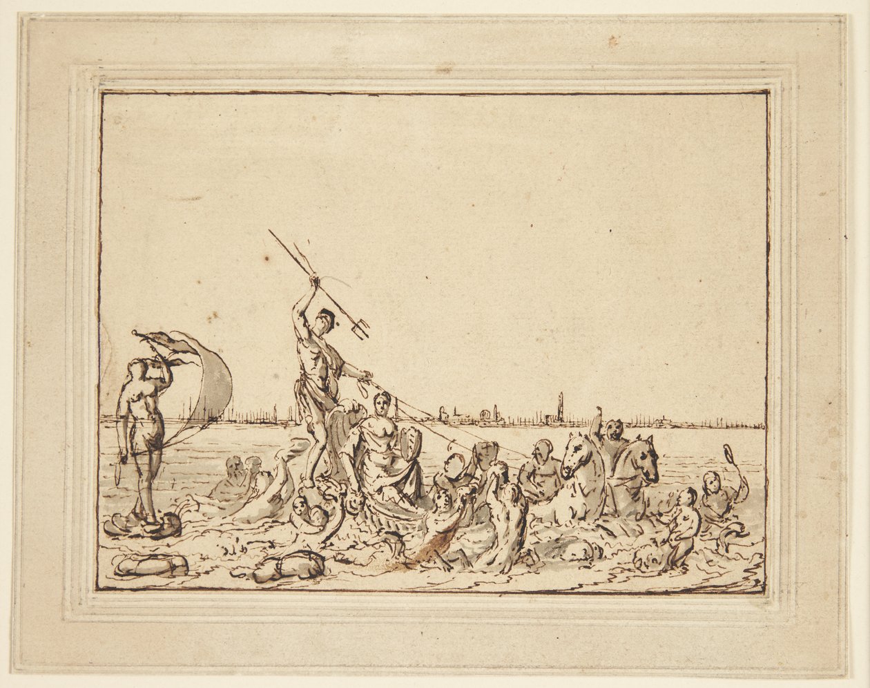 Allegori over Amsterdam som søstad av Ludolf Bakhuizen