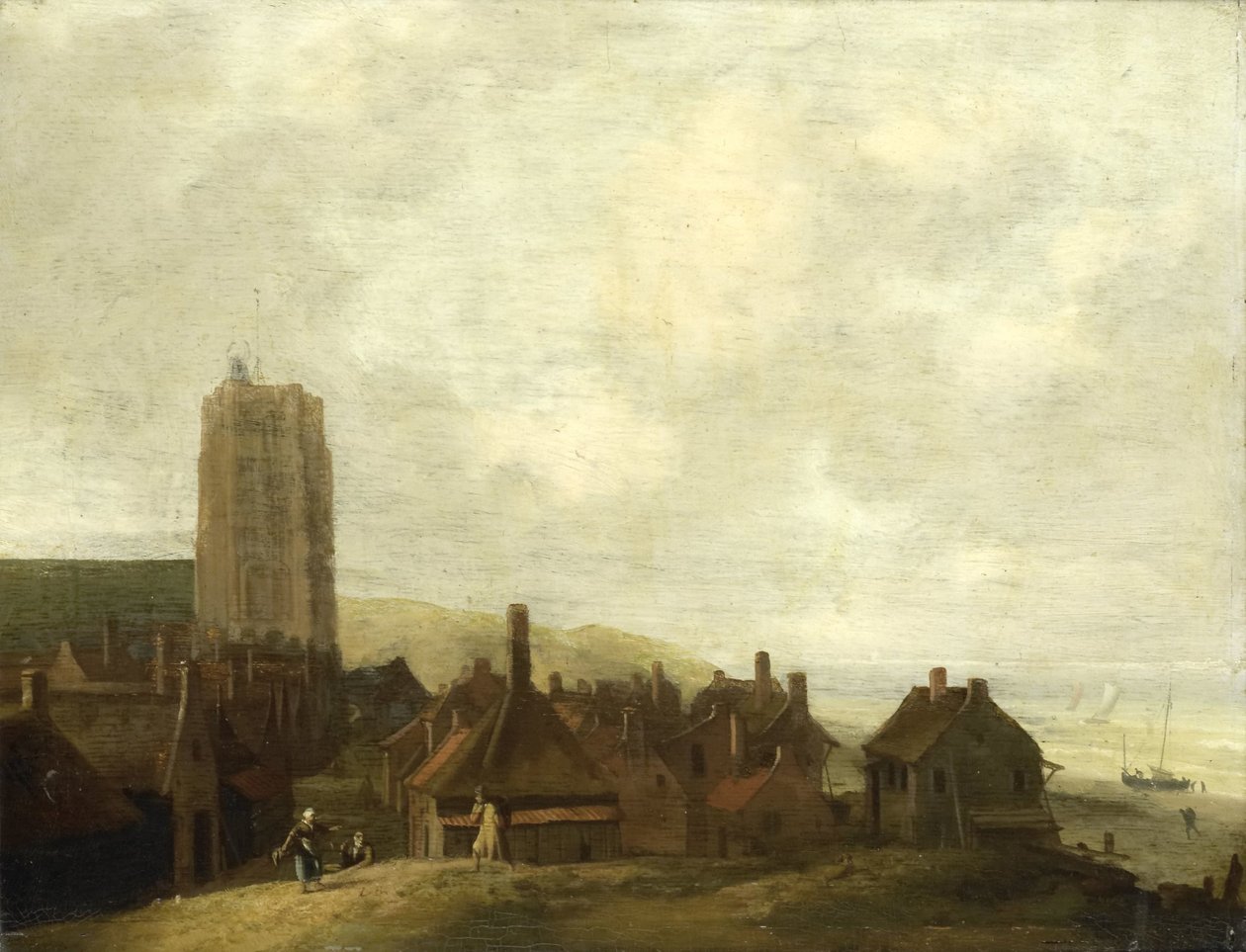 Utsikt over Egmond aan Zee av Ludolf Bakhuysen