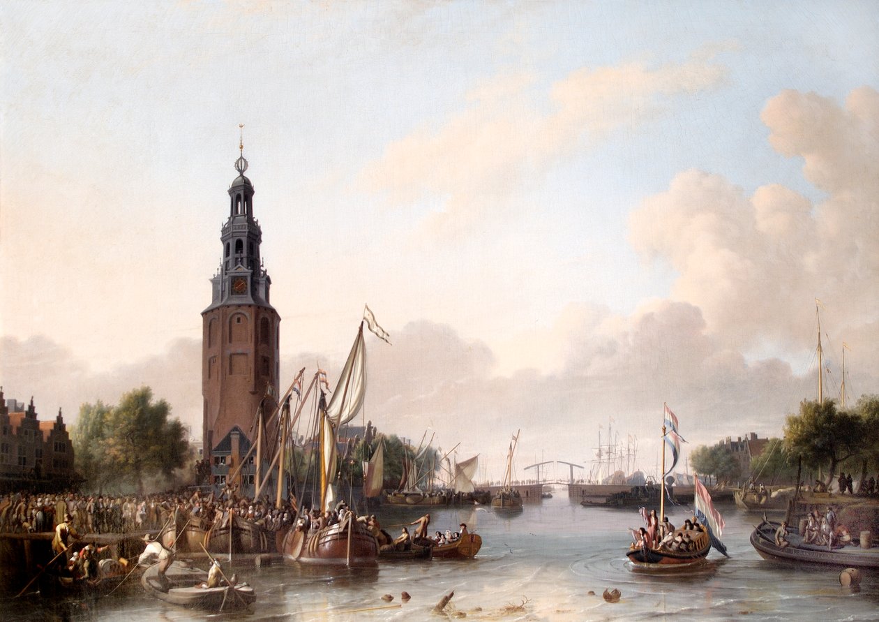 En mann av rang går om bord i Amsterdam av Ludolf I Backhuysen