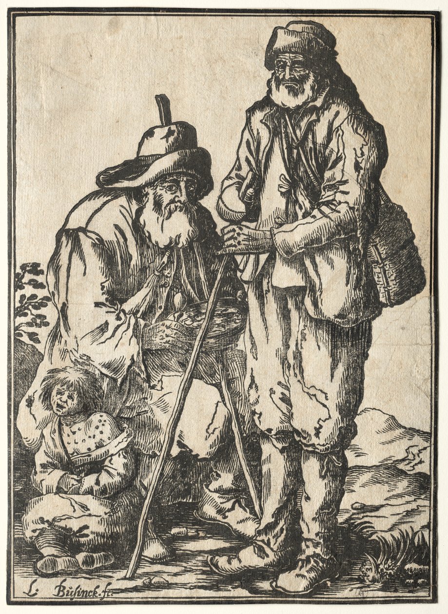 To tiggere og spedalsk barn av Ludolph Büsinck