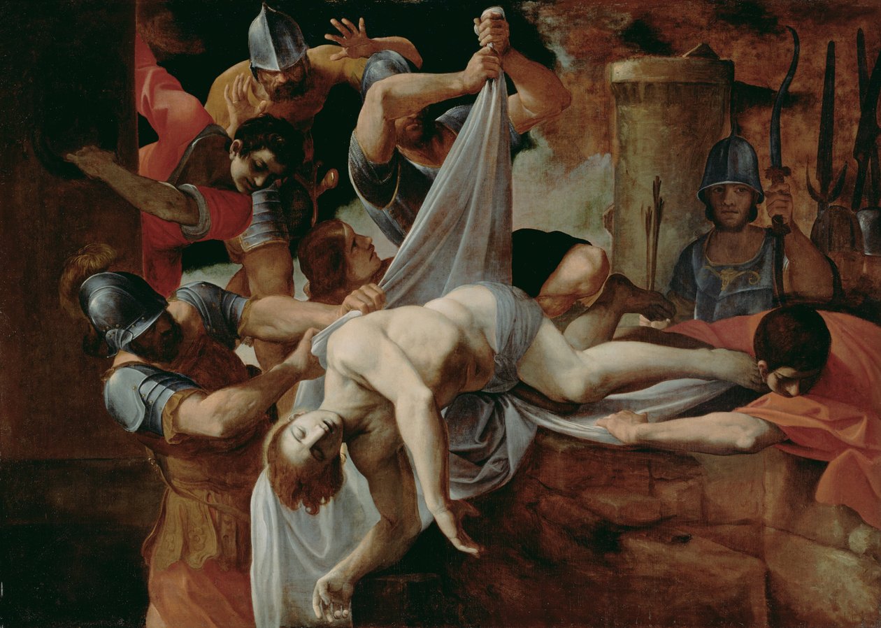 St. Sebastian kastet inn i Cloaca Maxima av Ludovico Carracci