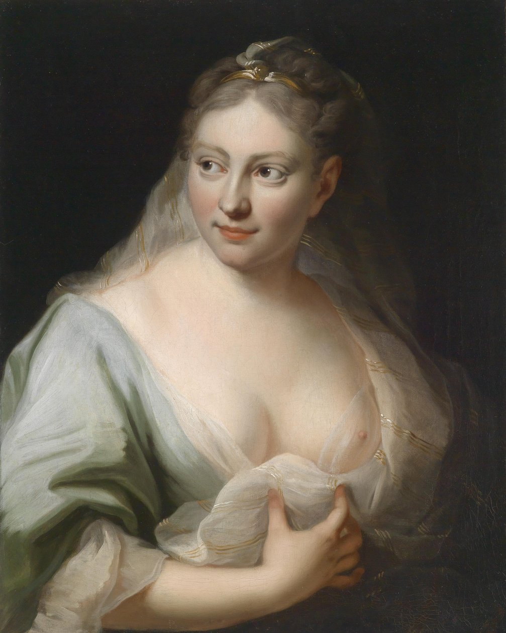 Portrett av en dame i en antikk kappe av Ludovico Stern