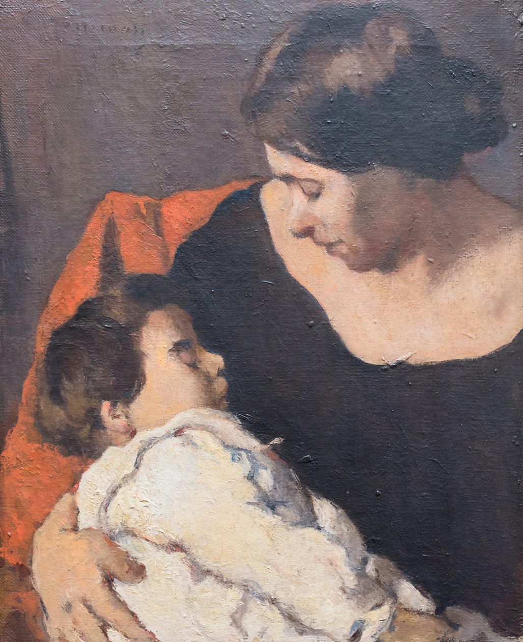 Kvinne med barn av Ludovico (1866 1941) Tommasi