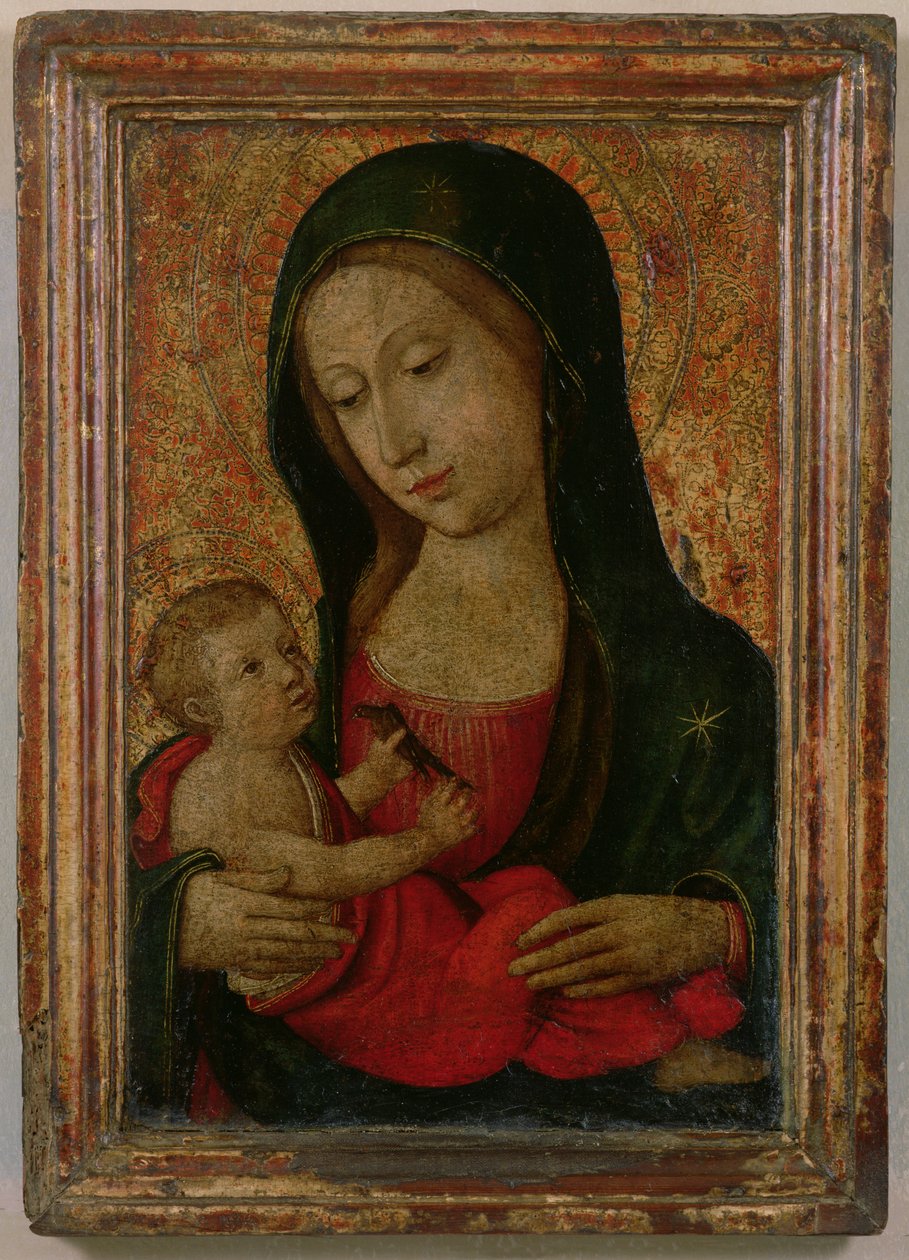 Madonna og barn (tempera på panel) av Ludovico Brea