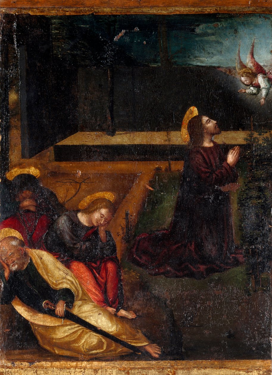Bønn i oliventrærnes hage Serie av rosenkransens 15 mysterier. Tremaleri av Ludovico Brea (Louis Brea) (1450-1523) 1512-1513 Taggia, Museo del Convento di San Domenico, Italia av Ludovico Brea