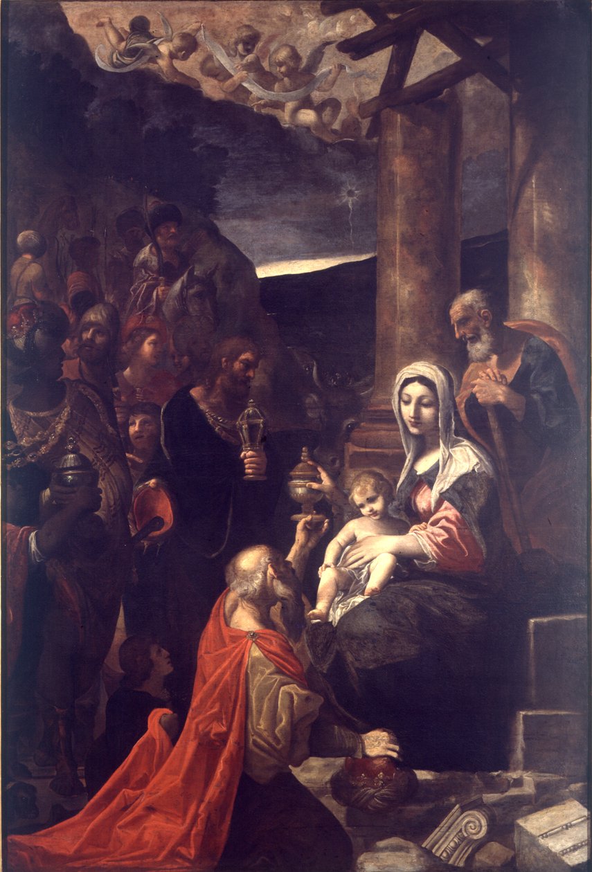 Tilbedelse av magiene av Ludovico Carracci