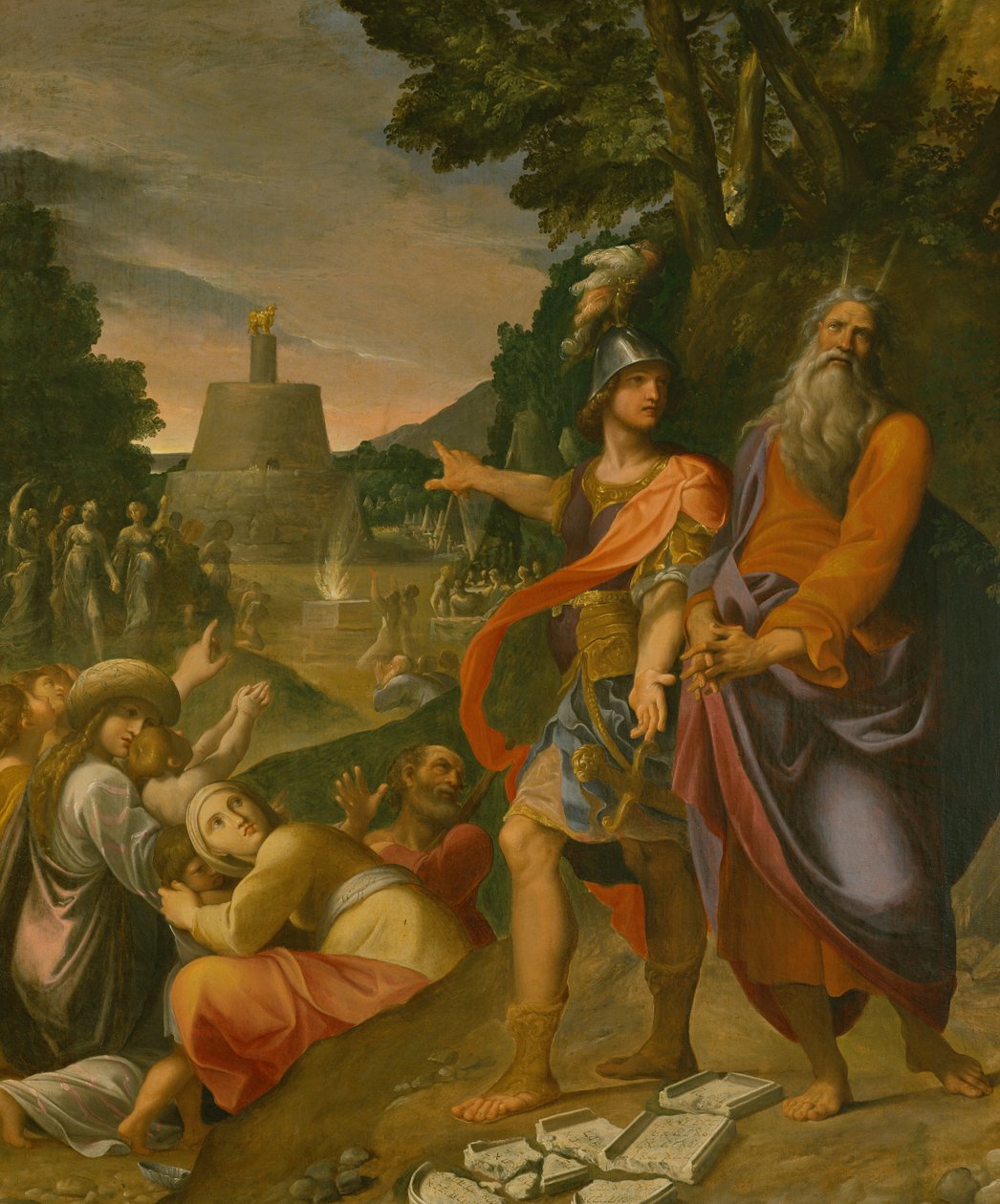 Moses breaking the Tablets of the Law (painting)   1426373   no       norwegian Successfully Translated  Original: Ornament with Parasol and Hanging Basket. Translat: Ornament with Parasol and Hanging Basket. 1163178 no norwegian Successfully Translated Or av Ludovico Carracci