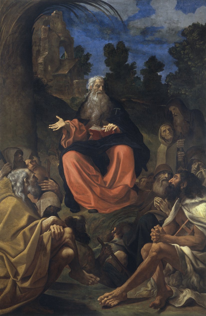 Sankt Antonius abbed forkynner for eremittene av Ludovico Carracci