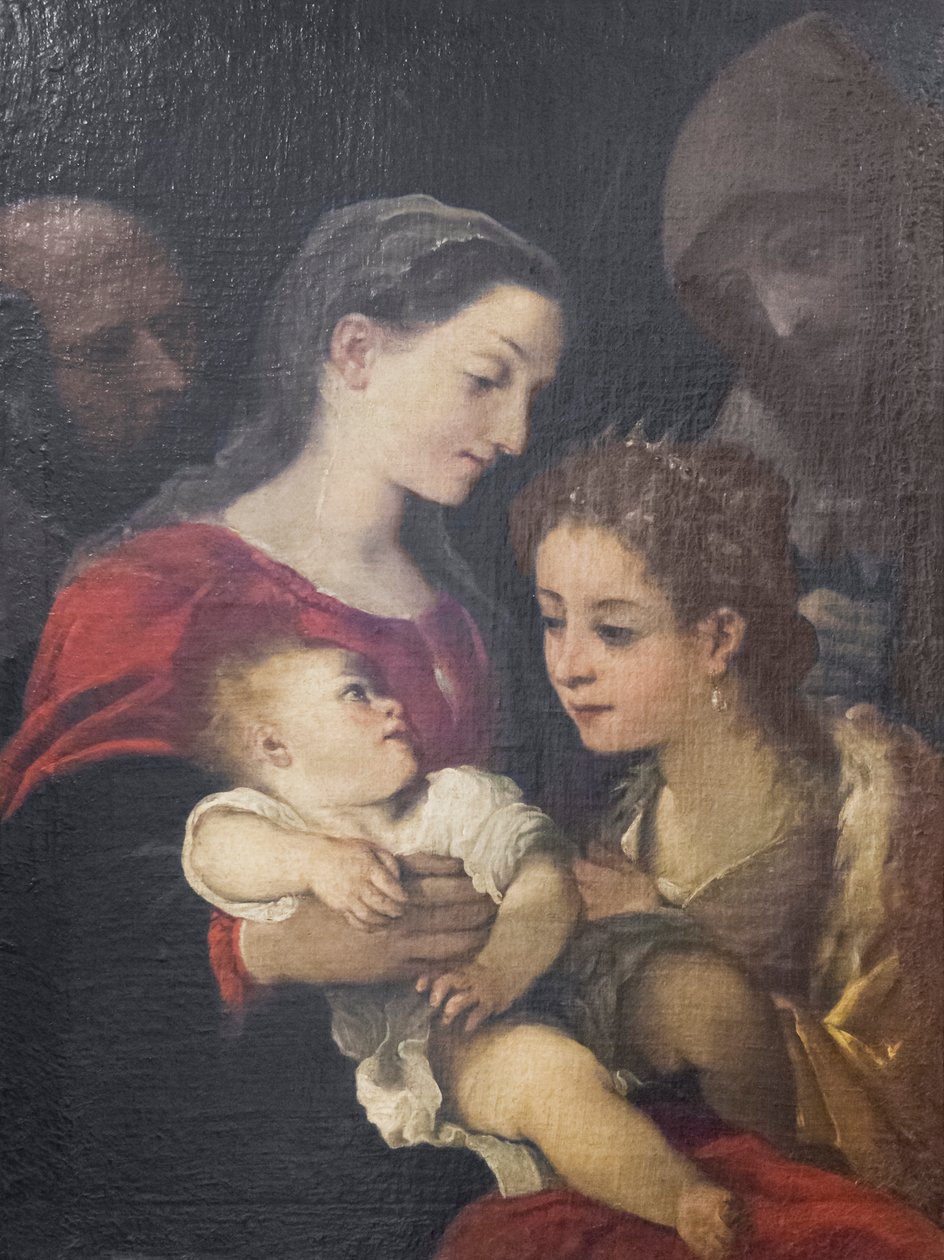 Den hellige familie med de hellige Frans og Katarina av Alexandria, ca. 1589-92 (olje på lerret) av Ludovico Carracci