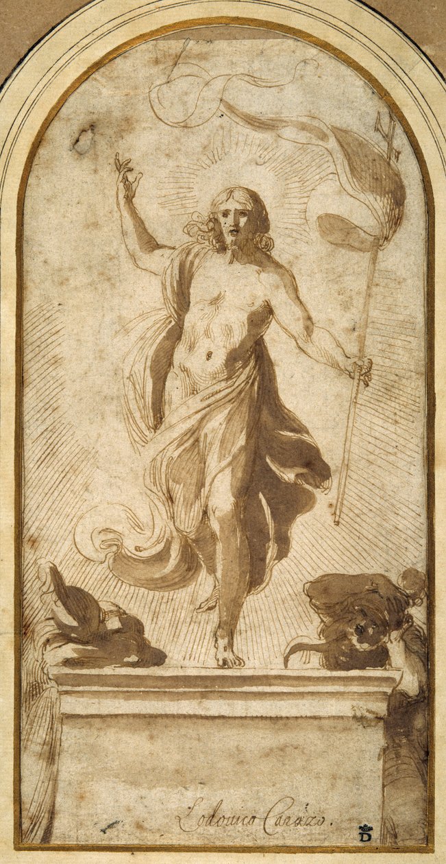 The Resurrection (penn og brunt blekk med brun vask) av Ludovico Carracci