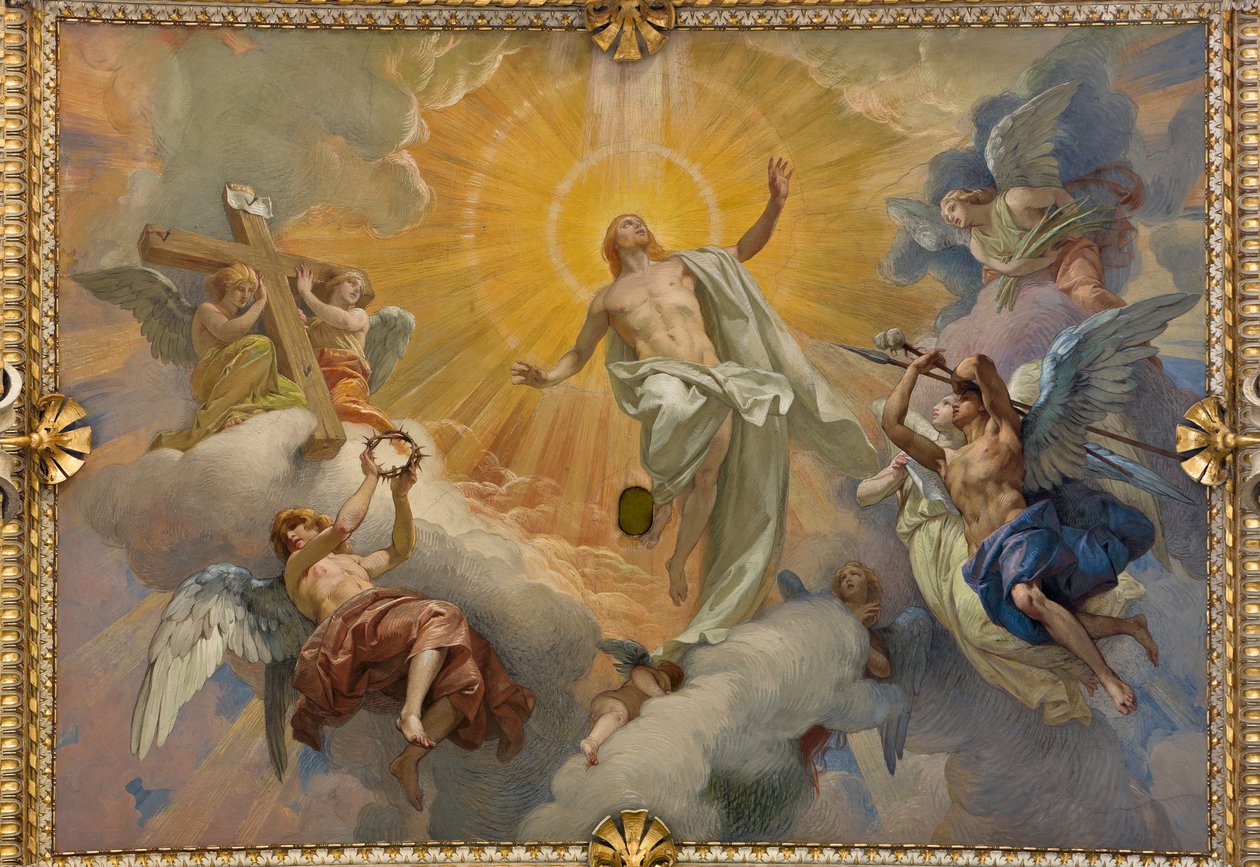 Cybo kapell (nordlige arm av tverrskipet), hvelv: Jesu Kristi oppstandelse av Ludovico Pogliaghi
