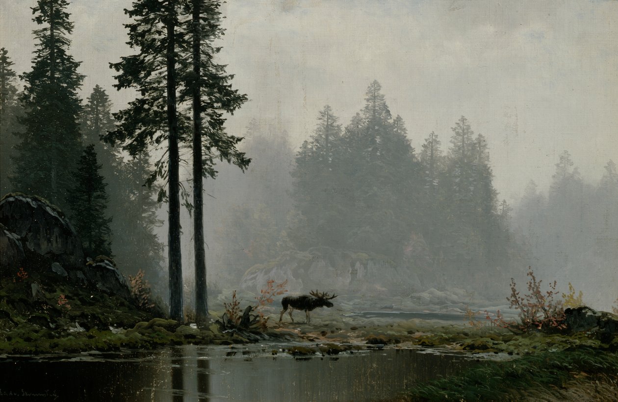 Autumn Fog (olje på lerret) av Ludvig Skramstad