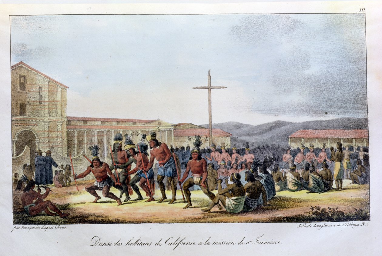 Rituell dans av de innfødte i California, ved Mission of San Francisco, fra 