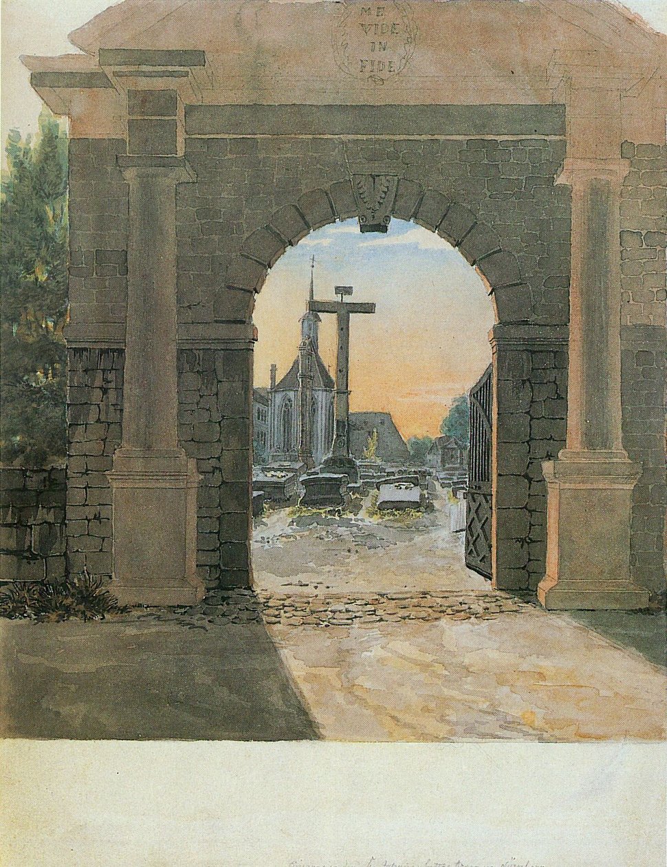 Inngangen til Johannisfriedhof i Nürnberg av Ludwig Emil Grimm
