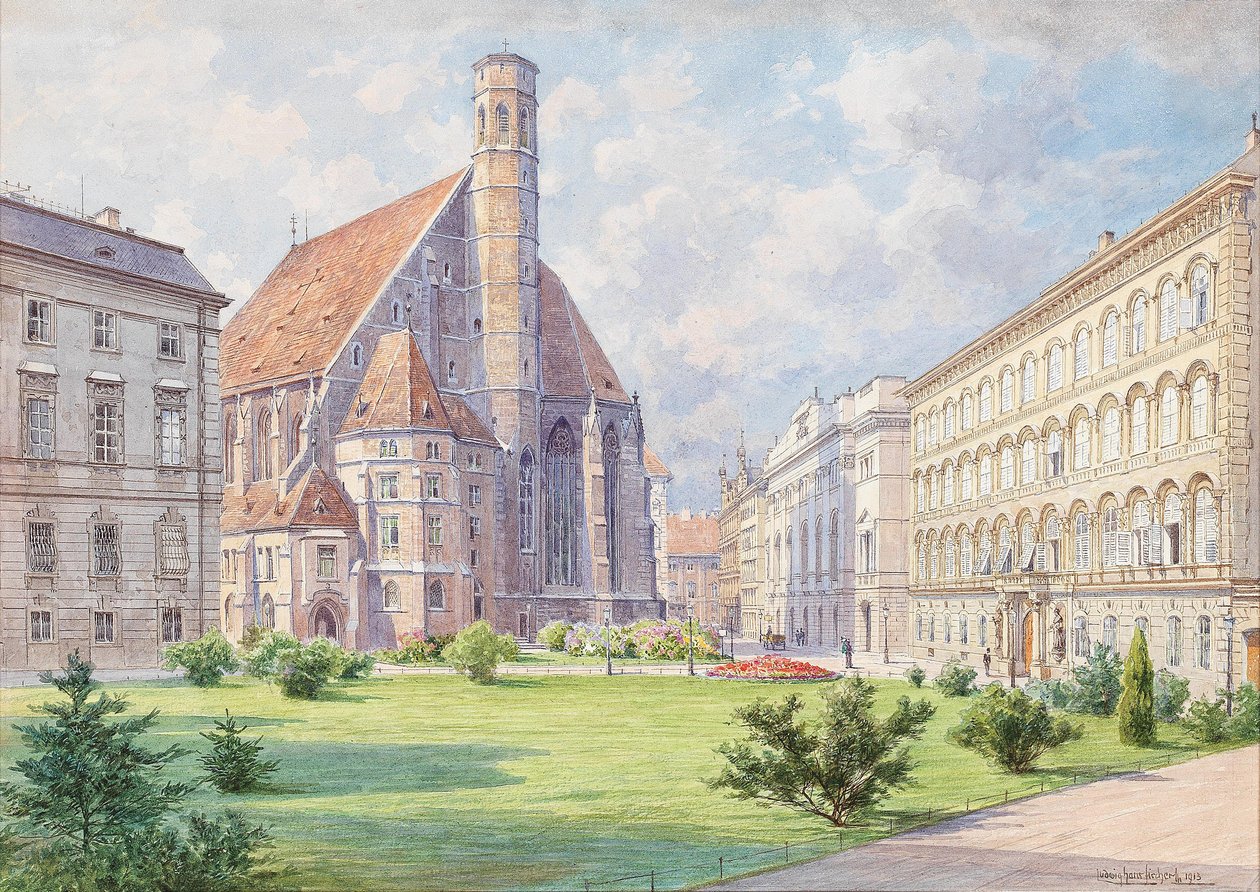 Die Minoritenkirche in Wien English: Minoritetens kirke i Wien av Ludwig Hans Fischer