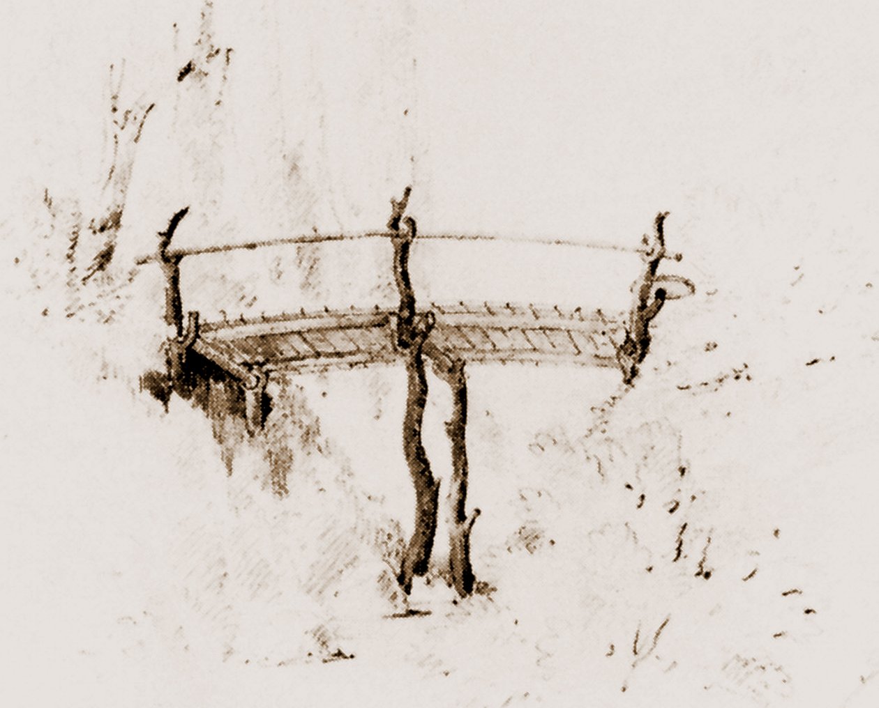 Billet wood bridge, designet av Persius for Klein-Glienicke Park av Ludwig Persius