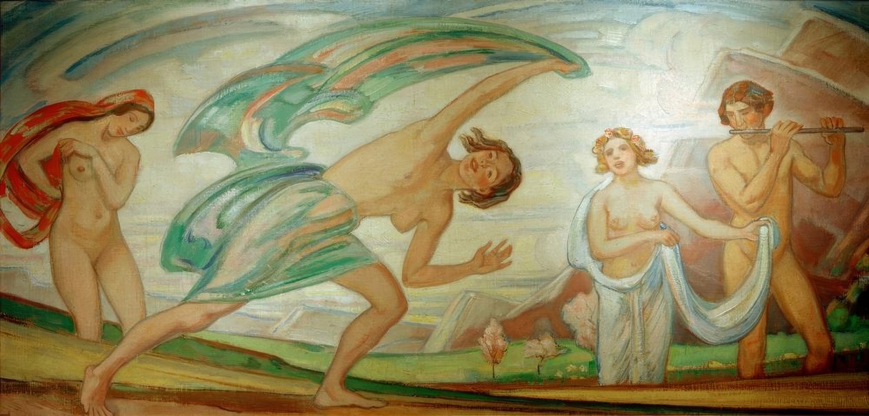 Vår med dansere av Ludwig von Hofmann