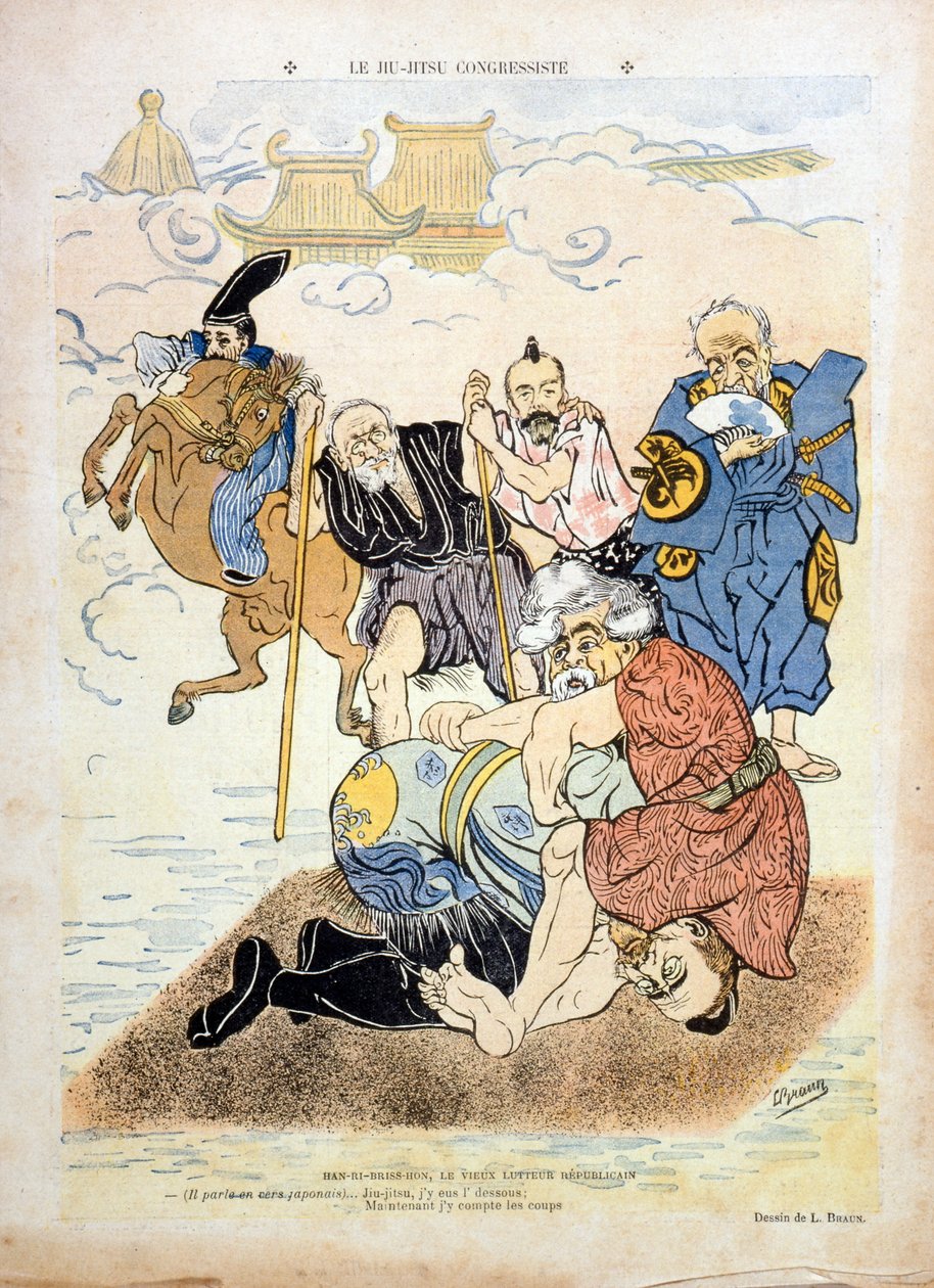 Karikatur av Braun som viser Henri Brisson (1835-1912) (gravering) av Ludwig Braun