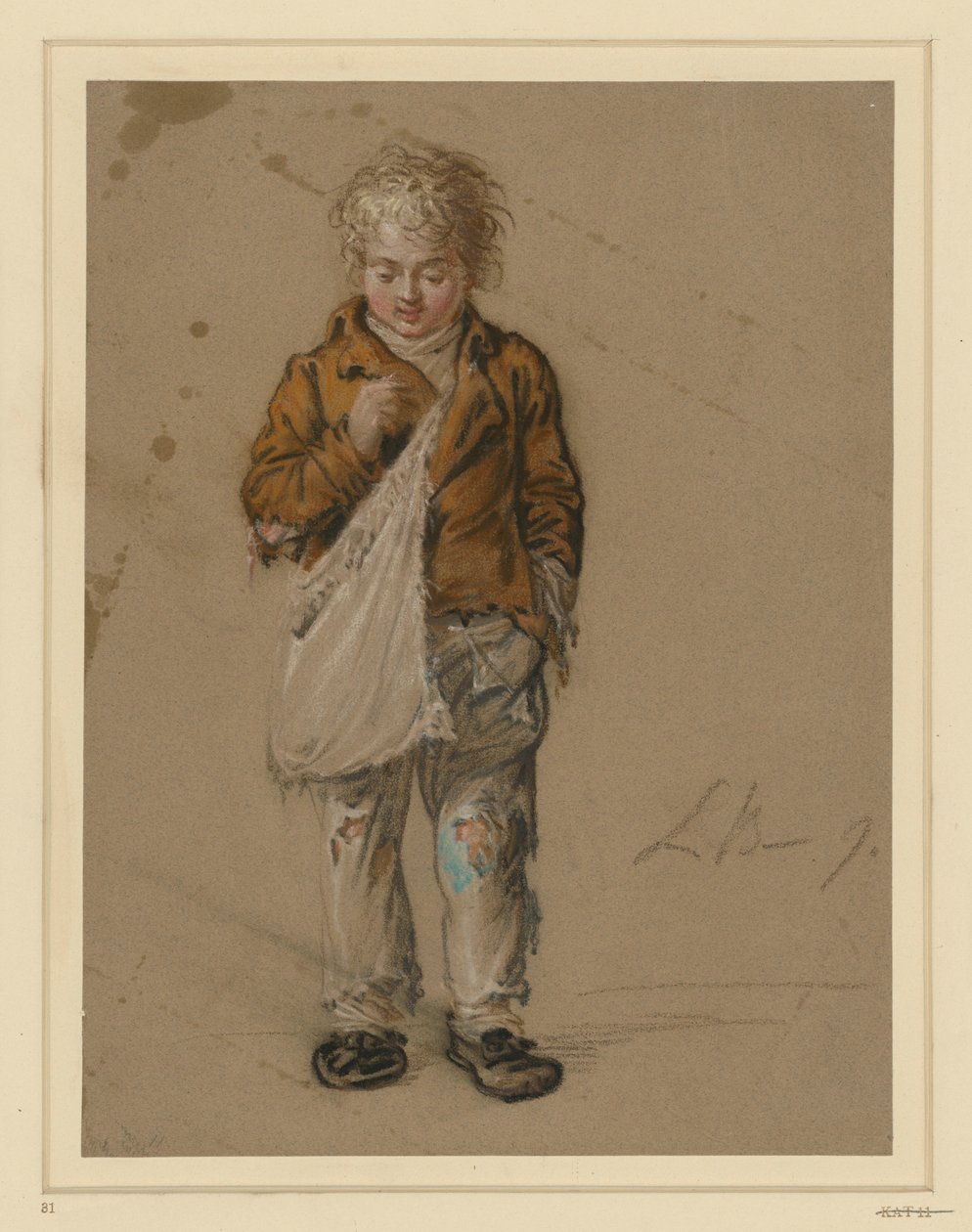 Tiggargutt med pose av Ludwig Buchhorn