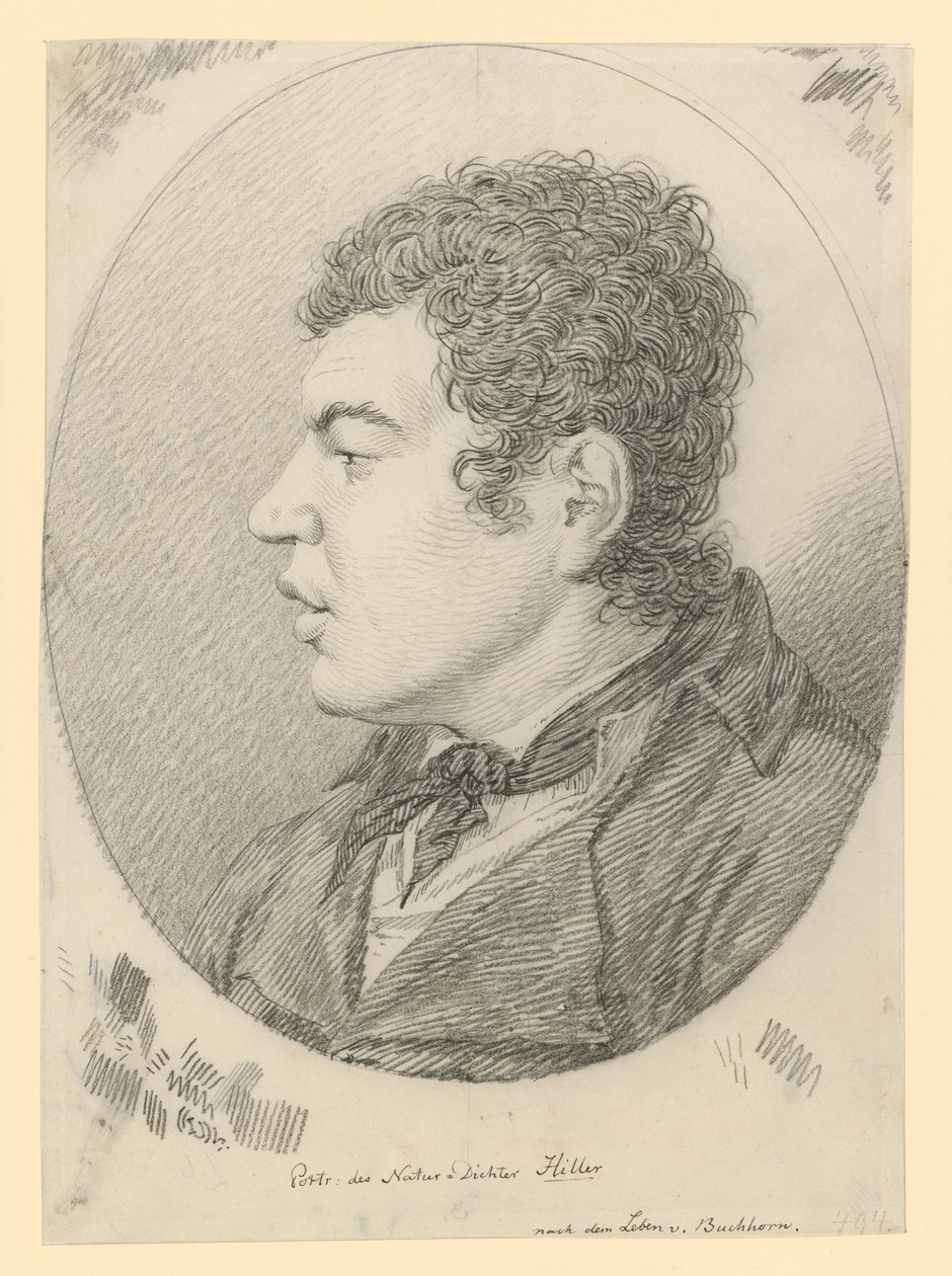Portrett av dikteren Hiller av Ludwig Buchhorn