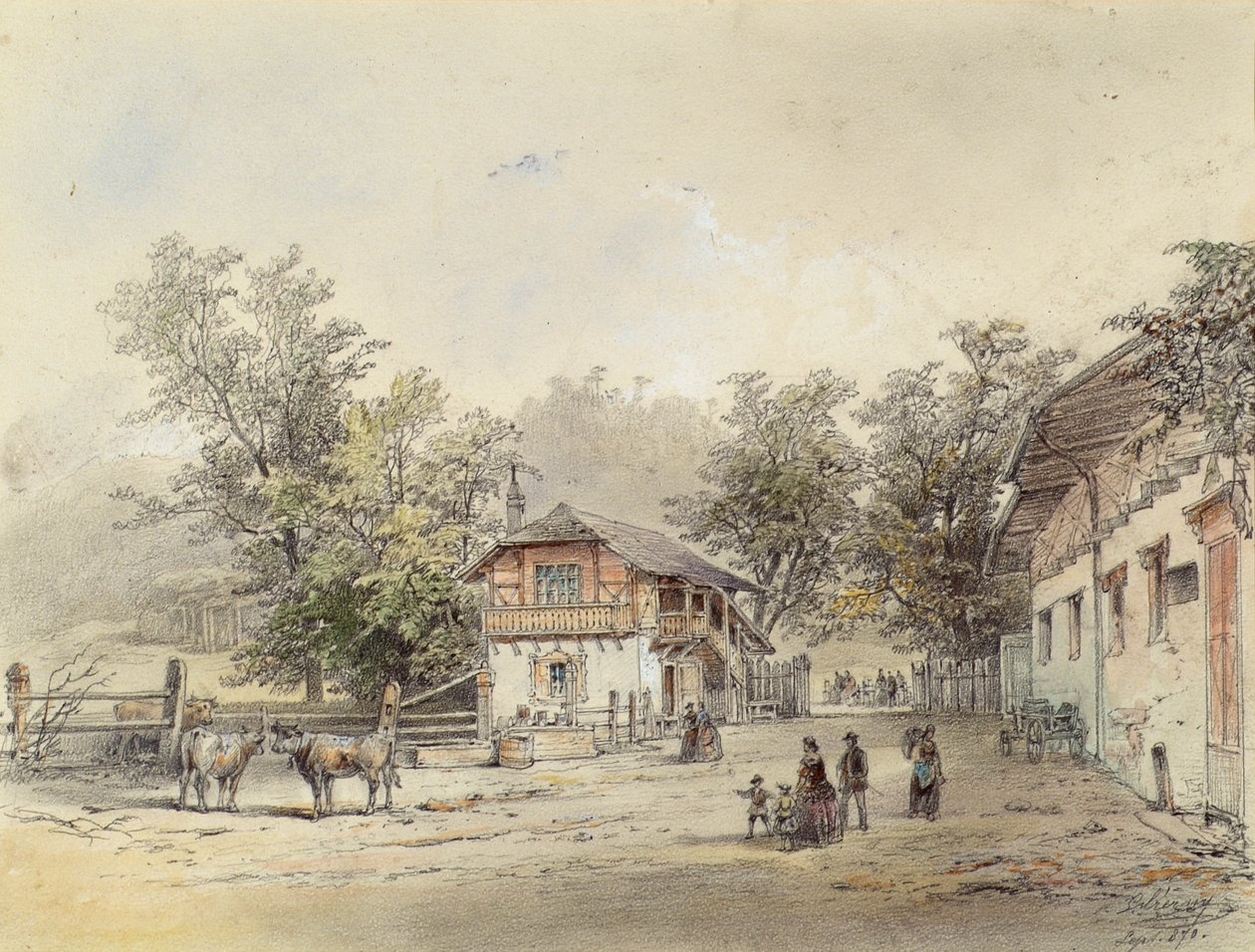 Meieriet i Vorderbrühl ved Wien av Ludwig Czerny