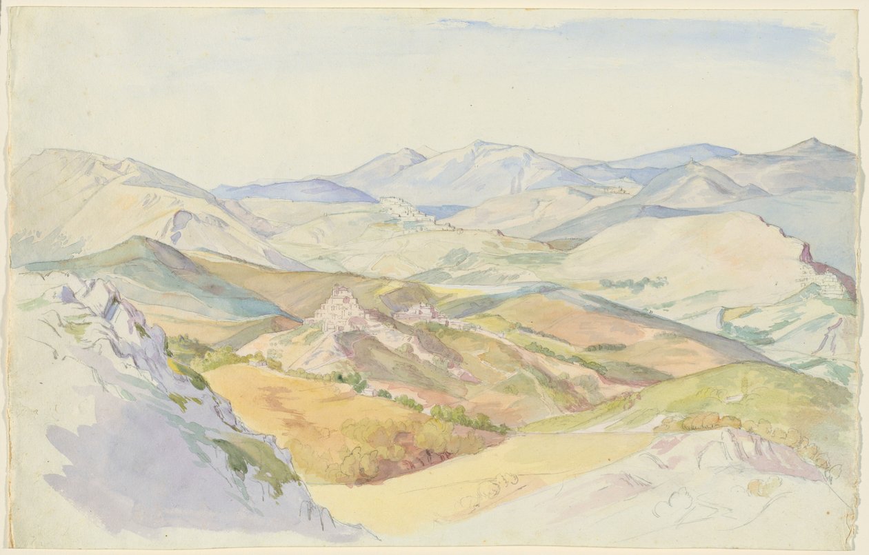 The Sabine Hills og Rocca Santo Stefano sett fra Civitella av Ludwig Deurer
