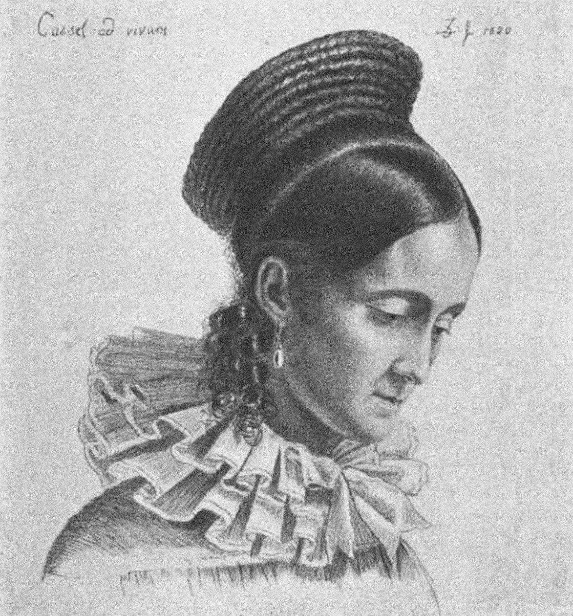 Charlotte Amalie Hassenpflug, 1820 av Ludwig Emil Grimm