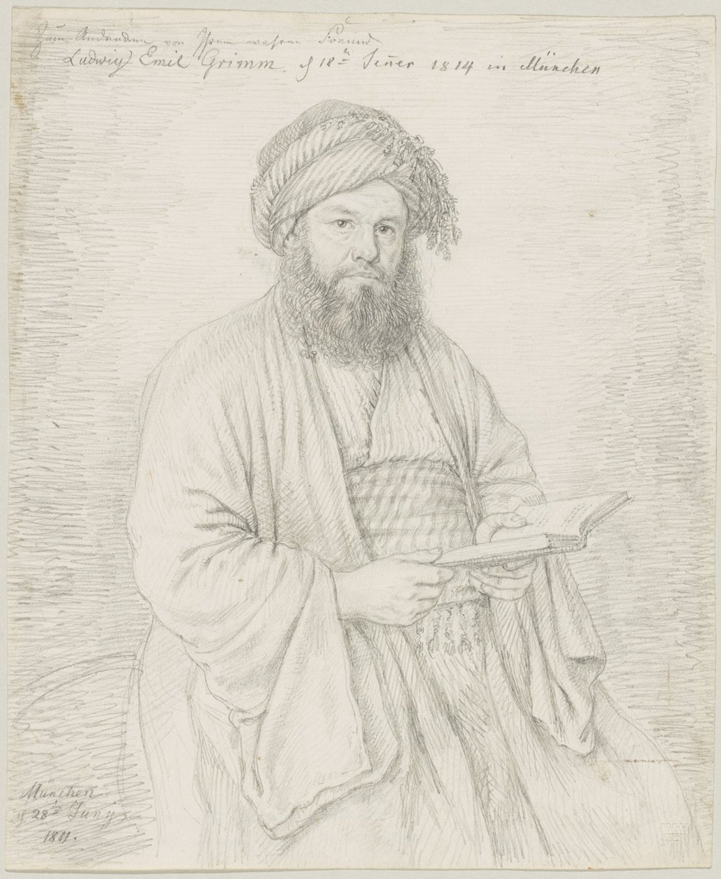 Karmelittfaren Wolfgang Bock i orientalsk drakt av Ludwig Emil Grimm