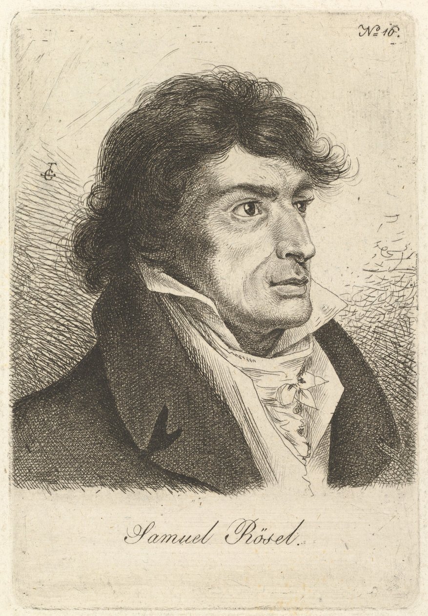 Portrett av Johann Gottlieb Samuel Rösel. av Ludwig Emil Grimm