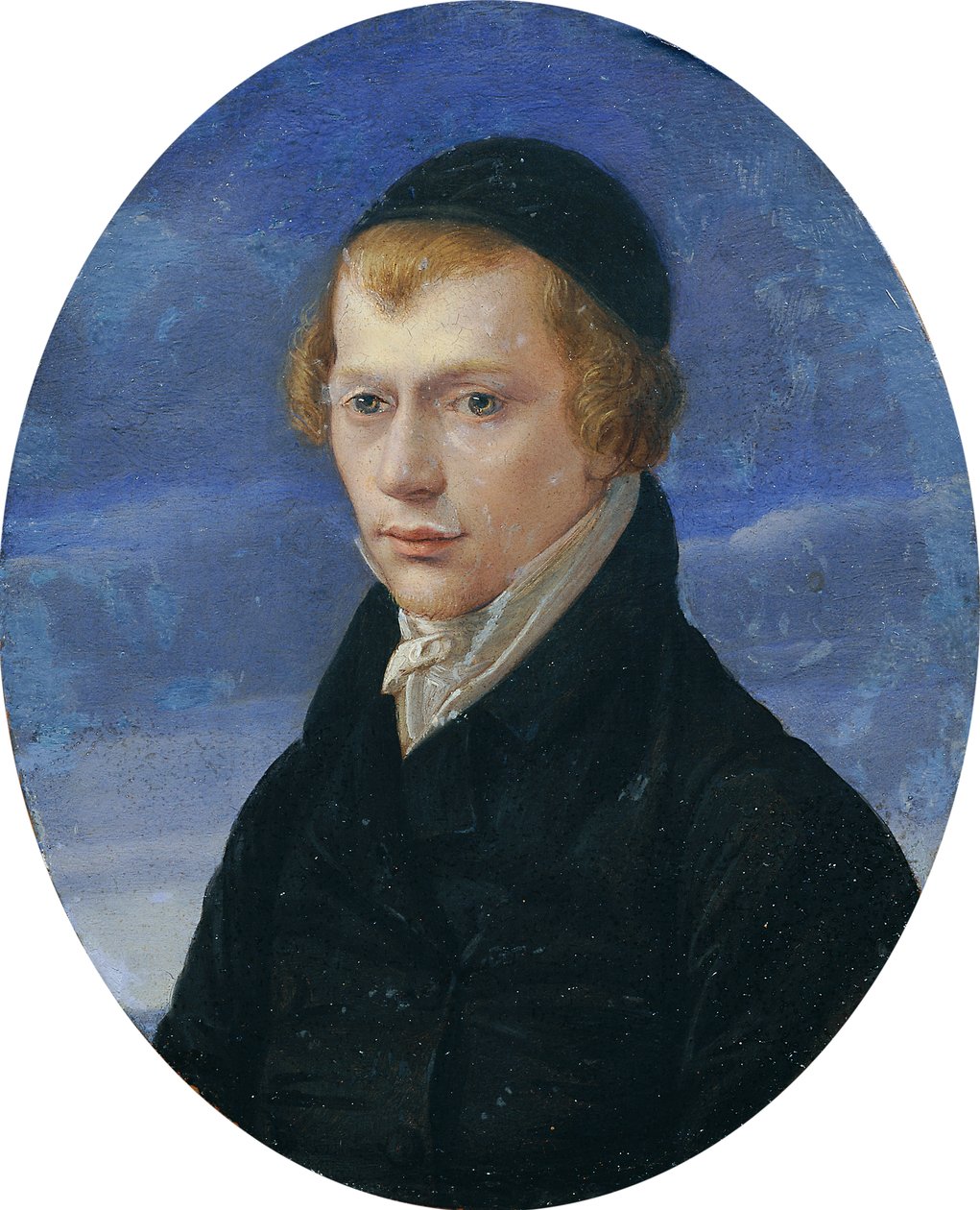 Halvlangt portrett av en rødhåret herre med tøyhette av Ludwig Ferdinand Schnorr von Carolsfeld