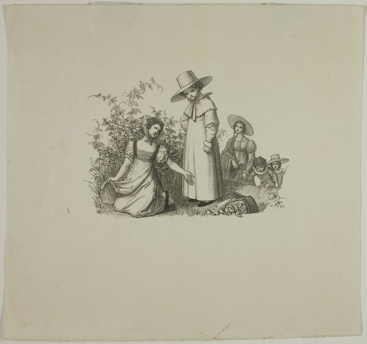 Familie med piknikkurver av Ludwig Ferdinand Schnorr von Carolsfeld