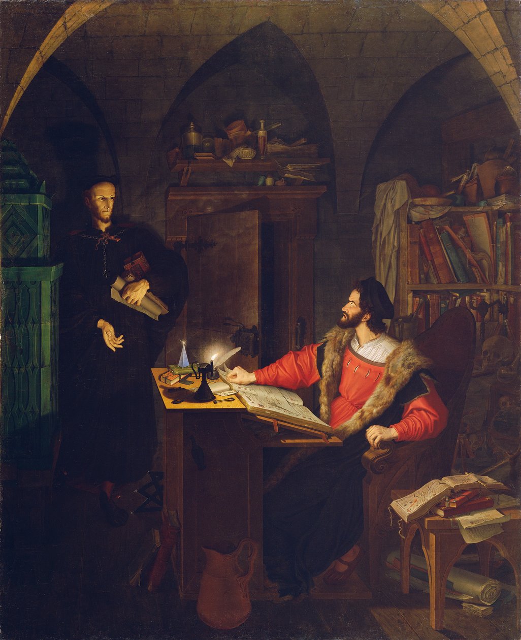 Faust og Mephisto i studien av Ludwig Ferdinand Schnorr von Carolsfeld