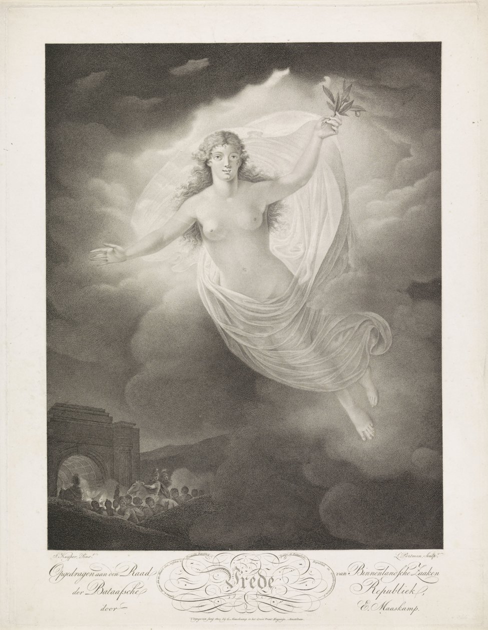 Allegory of the Peace of Amiens, 1802 Fred (tittel på objekt) av Ludwig Gottlieb Portman