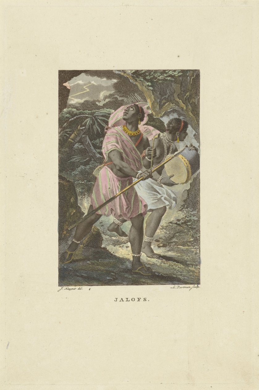Innbyggere i det vestlige Afrika Jalofs (tittel på objekt) av Ludwig Gottlieb Portman