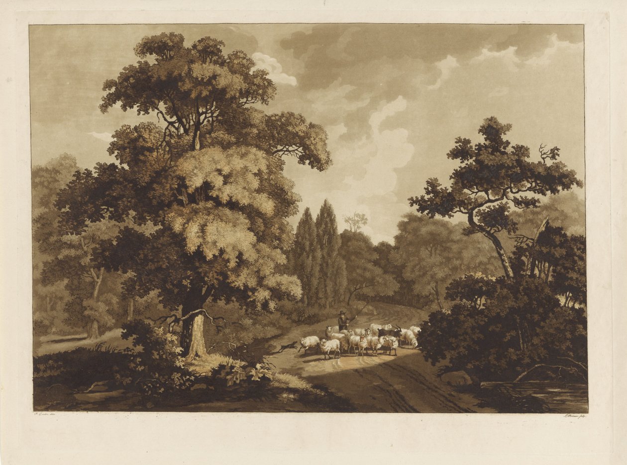 Landskap med gjeter av Ludwig Gottlieb Portman