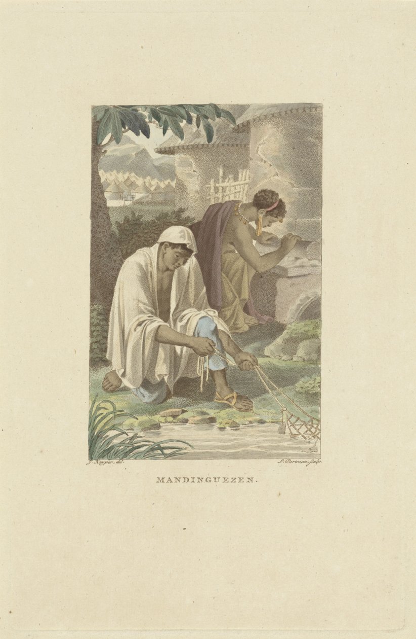 Mandinka, innbyggere i Vest-Afrika Mandinguese (tittel på objekt) av Ludwig Gottlieb Portman