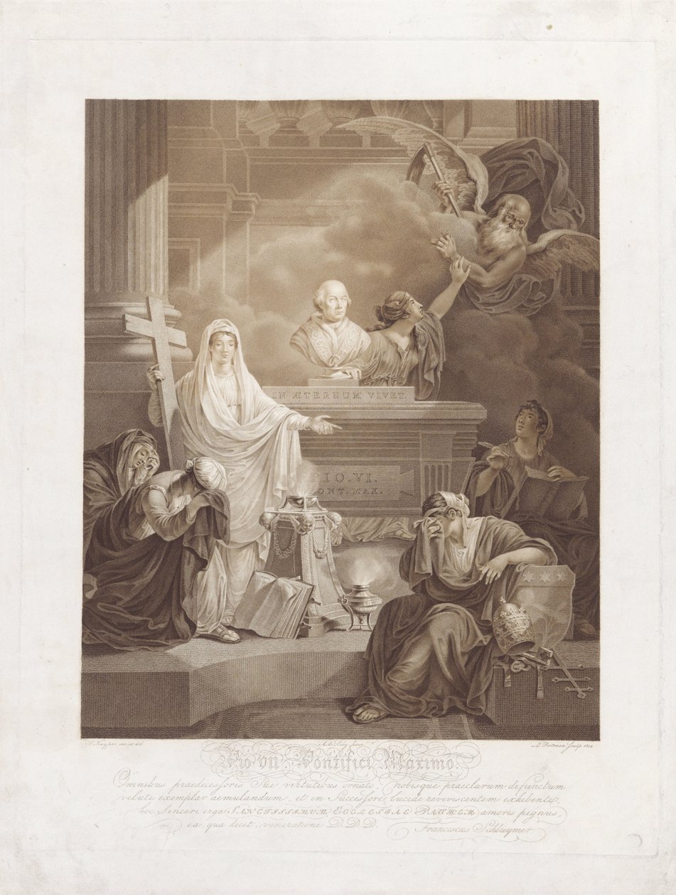 Minnetrykk for pave Pius VI av Ludwig Gottlieb Portman