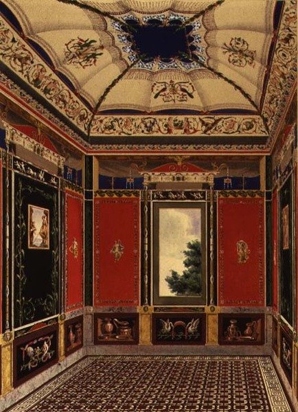 The Pompeian Room malt av Augustine Aglio (1777-1857) fra 