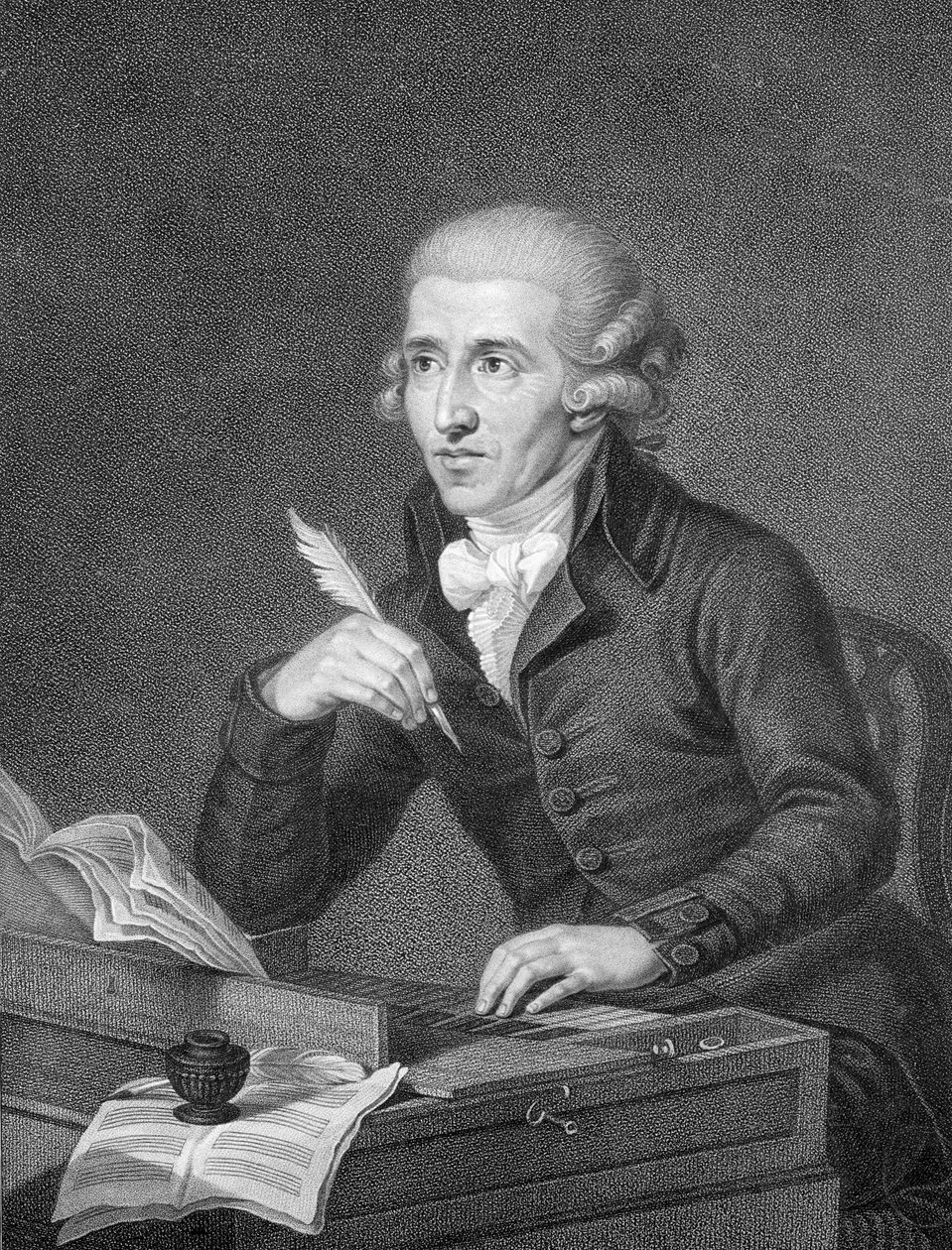 Joseph Haydn (1732-1809) gravert av Schiavonnetti, 1792 av Ludwig Guttenbrunn