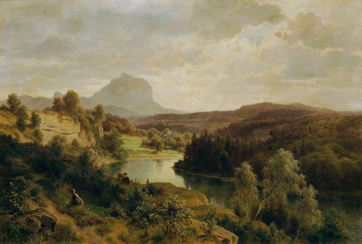 Traunen og Traunsteinen av Ludwig Halauska