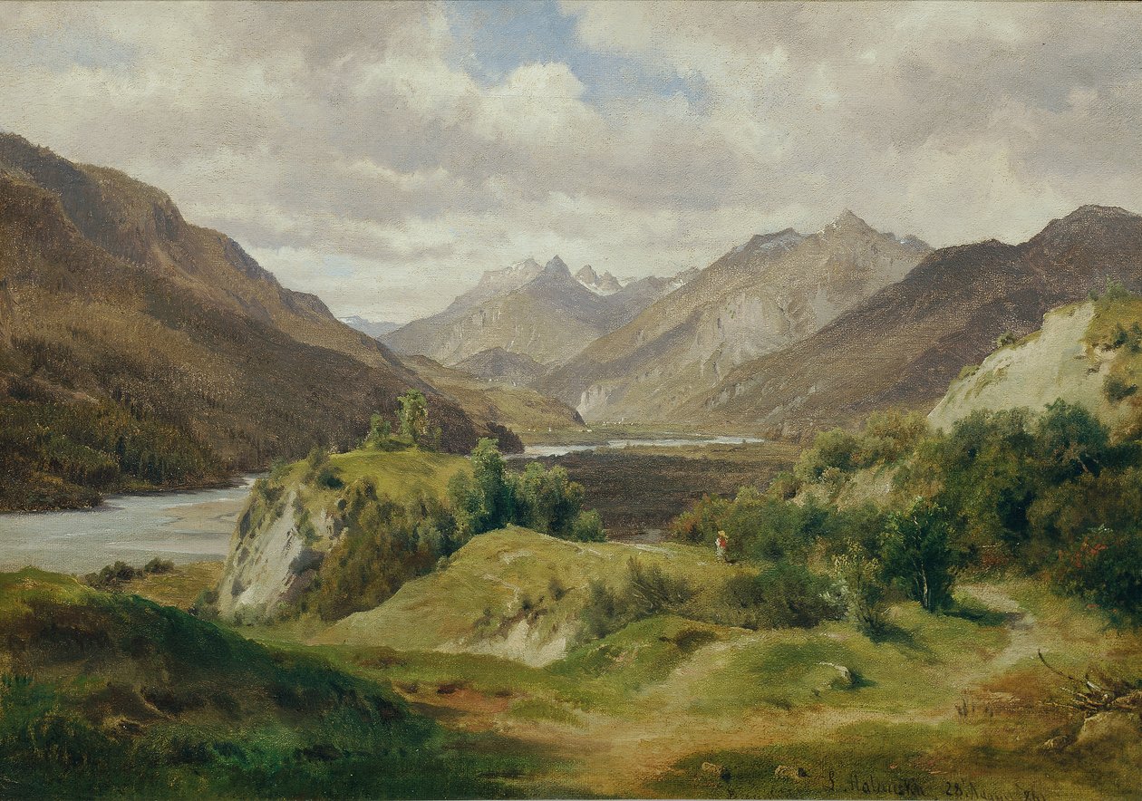 dal med fjell av Ludwig Halauska