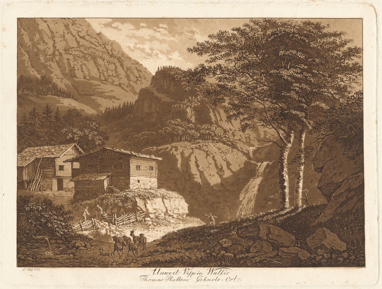 Ikke langt fra Visp i Valais / Thomas Platters fødested av Ludwig Hess