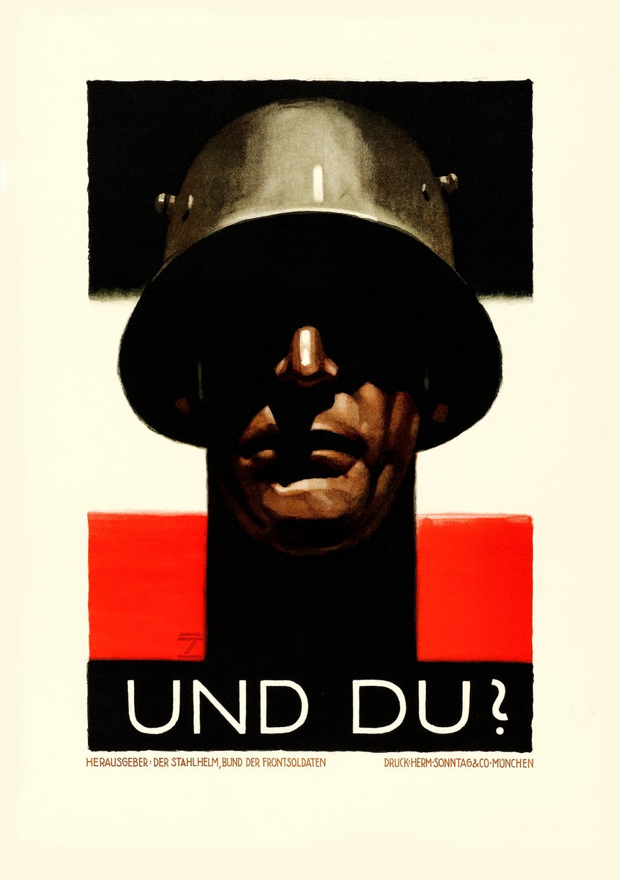 Og du stålhjelm, League of Front Soldiers, 1929. av Ludwig Hohlwein