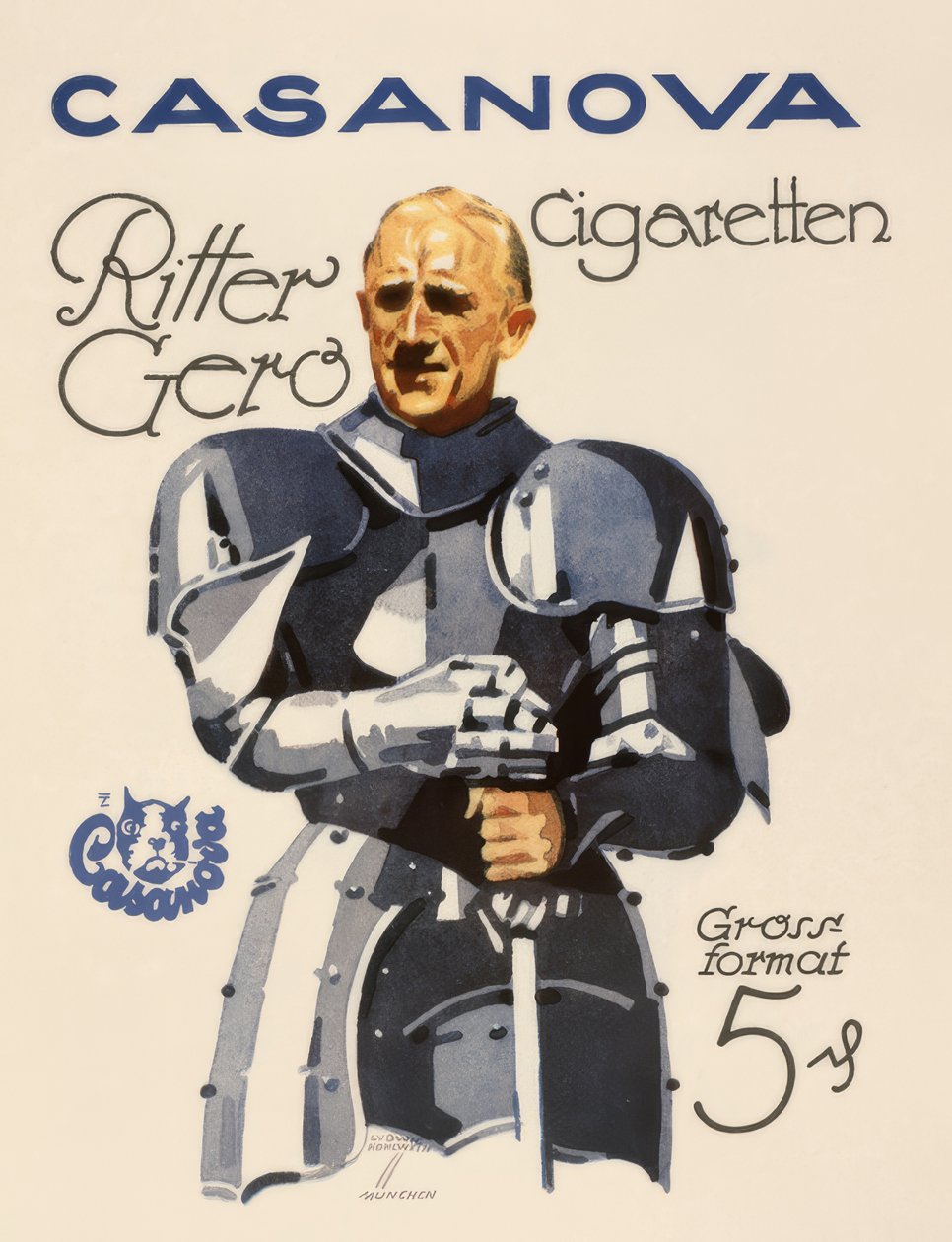 Casanova Sigaretter / Ritter Gero av Ludwig Hohlwein