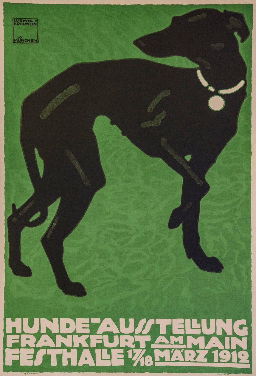 Hundeutstilling, 1912. av Ludwig Hohlwein