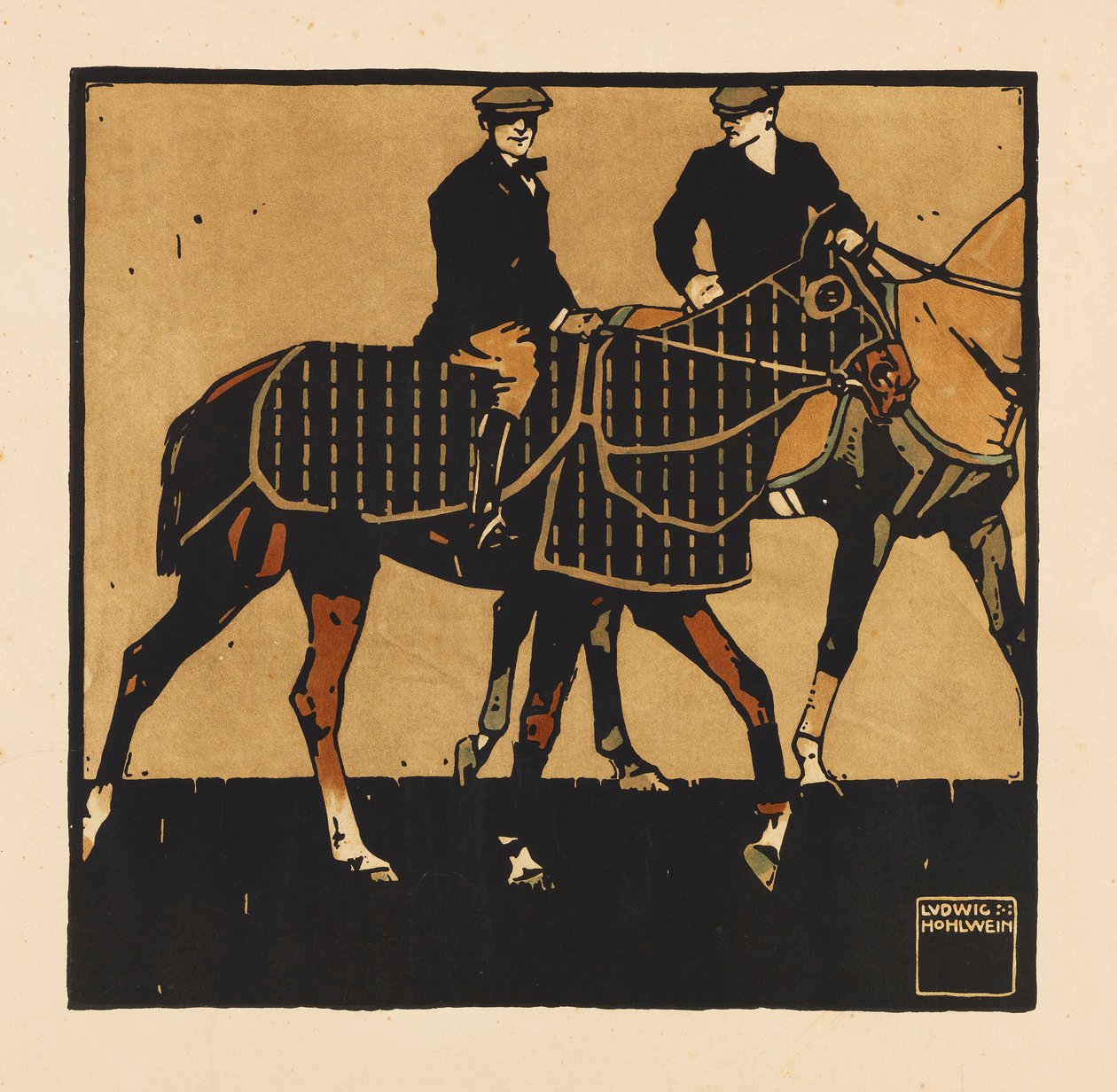 Fra Portfolio Turf. Tolv hesteveddeløpsbilder, 1909. av Ludwig Hohlwein