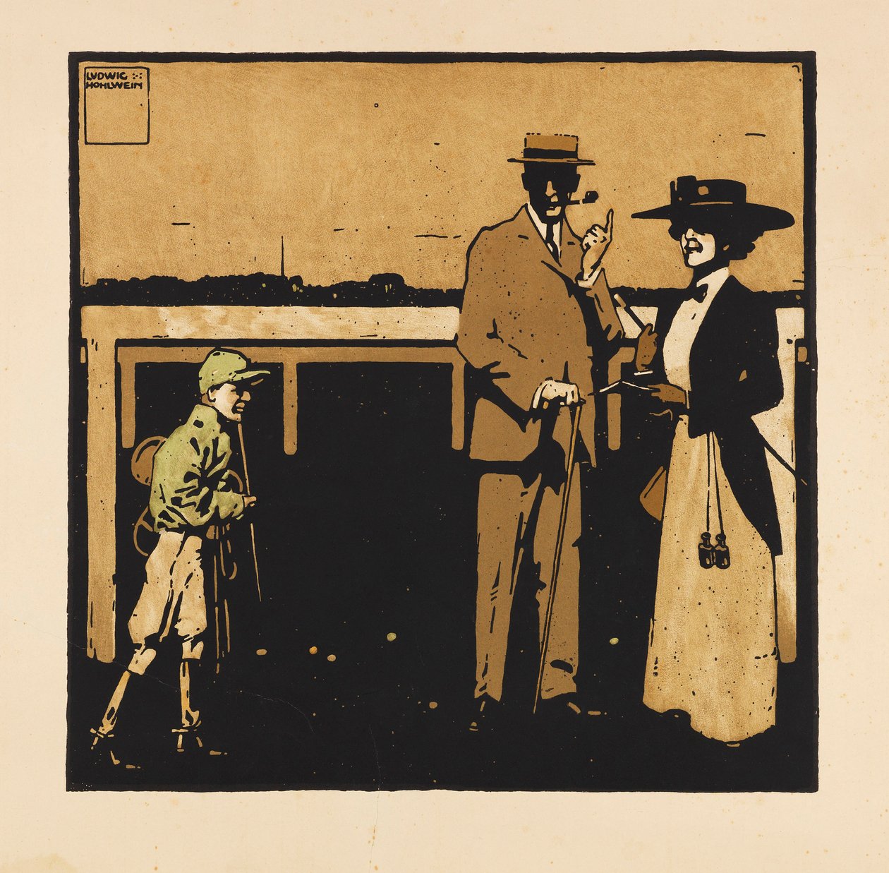 Fra Portfolio Turf. Tolv hesteveddeløpsbilder, 1909. av Ludwig Hohlwein