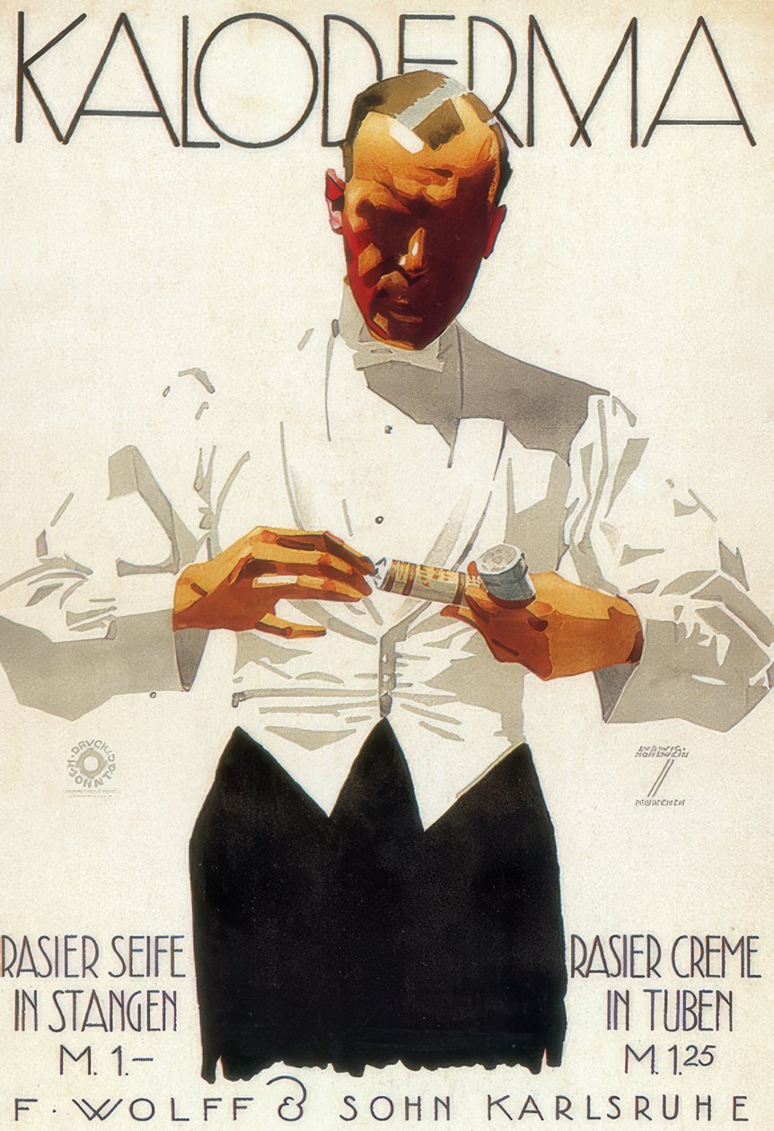 Kaloderma / BARBERINGSSÅPE PÅ BARER / BARBERINGSKREM I RØR av Ludwig Hohlwein